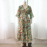 Women's Floral Smocked Midi Dress