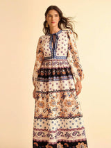 Women's Floral Long Sleeve Maxi Dress