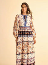Women's Floral Long Sleeve Maxi Dress