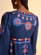 Women's Floral Long Sleeve Midi Dress