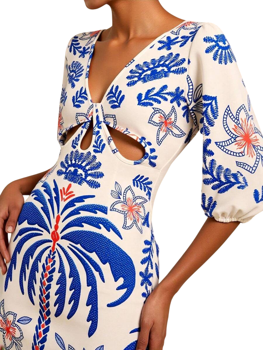Women's Floral Cutout Mini Dress