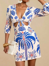 Women's Floral Cutout Mini Dress