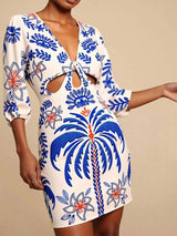 Women's Floral Cutout Mini Dress