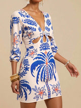 Women's Floral Cutout Mini Dress