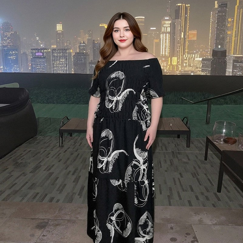 Women's Abstract Print Maxi Dress