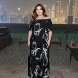 Women's Abstract Print Maxi Dress