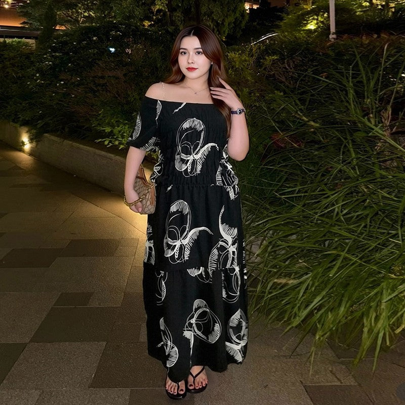 Women's Abstract Print Maxi Dress