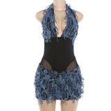 Women's Denim Corset Mini Dress