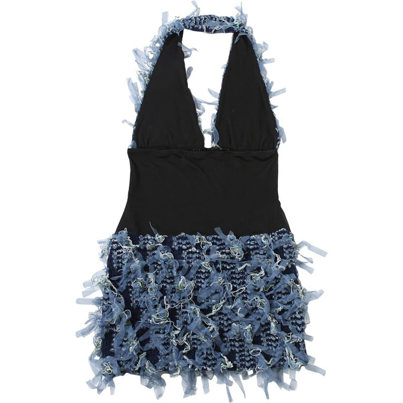 Women's Denim Corset Mini Dress