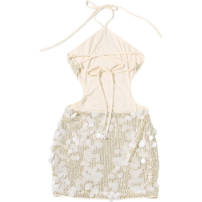 Women's Sequin Halter Mini Dress
