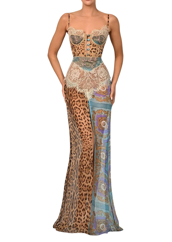 Women's Lace Patchwork Mini Dress