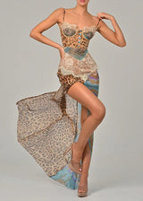 Women's Lace Patchwork Mini Dress