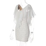 Women's Ruffle Lace Mini Dress