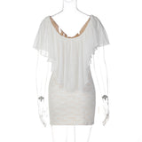Women's Ruffle Lace Mini Dress