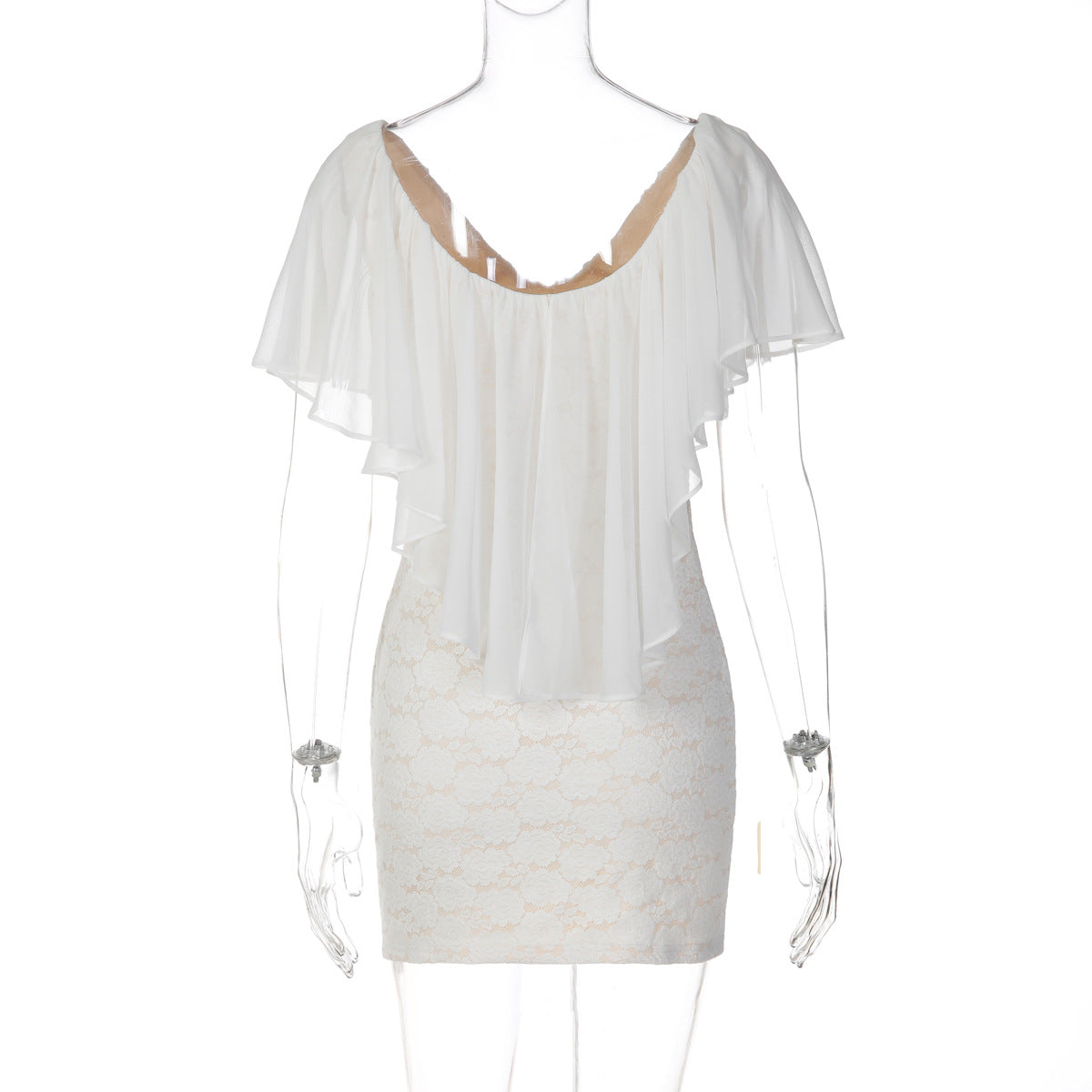 Women's Ruffle Lace Mini Dress