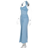 Women's Lace Ruched Maxi Dress