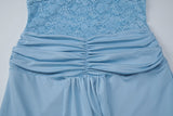 Women's Lace Ruched Maxi Dress