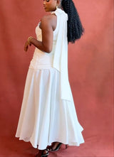 Women's Ruched Layered Maxi Dress