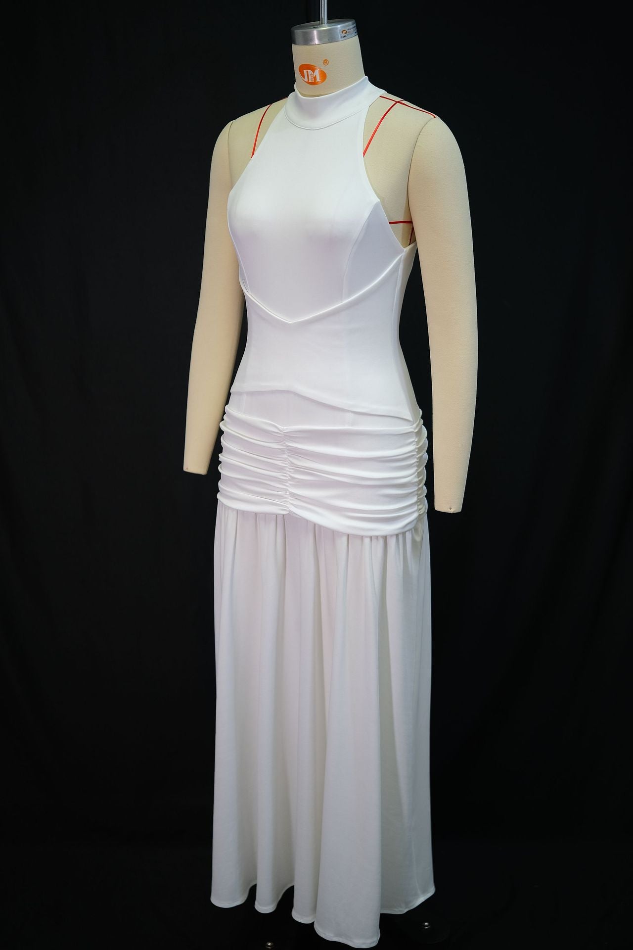 Women's Ruched Layered Maxi Dress
