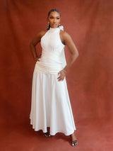 Women's Ruched Layered Maxi Dress