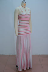 Women's Striped Spaghetti Strap Maxi Dress
