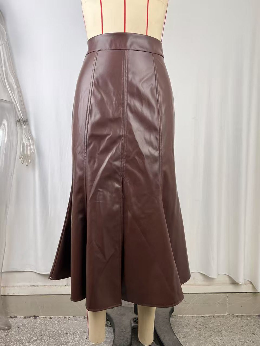 Women’s Polyester-Spandex Midi Skirt with Slit