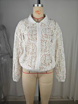 Women’s Floral Lace Zip-Up Jacket