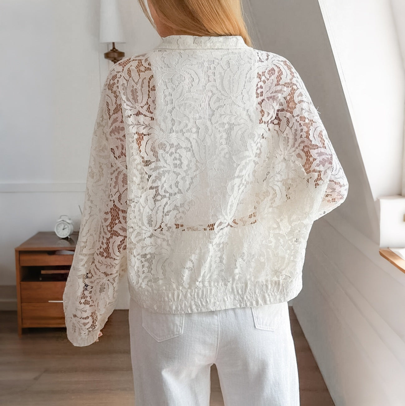 Women’s Floral Lace Zip-Up Jacket