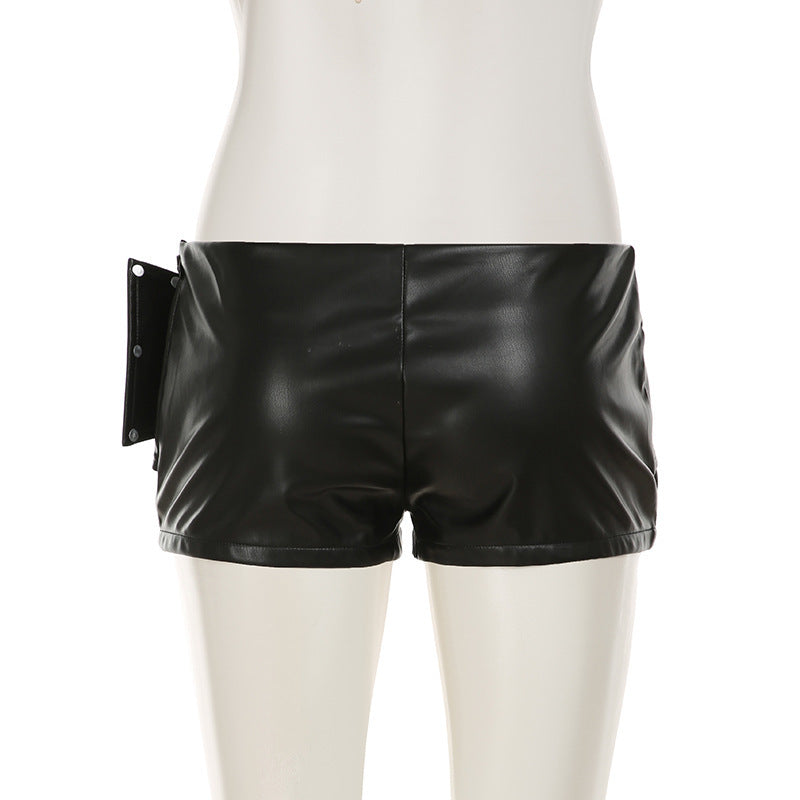 Women’s Polyester Spandex Belted Shorts