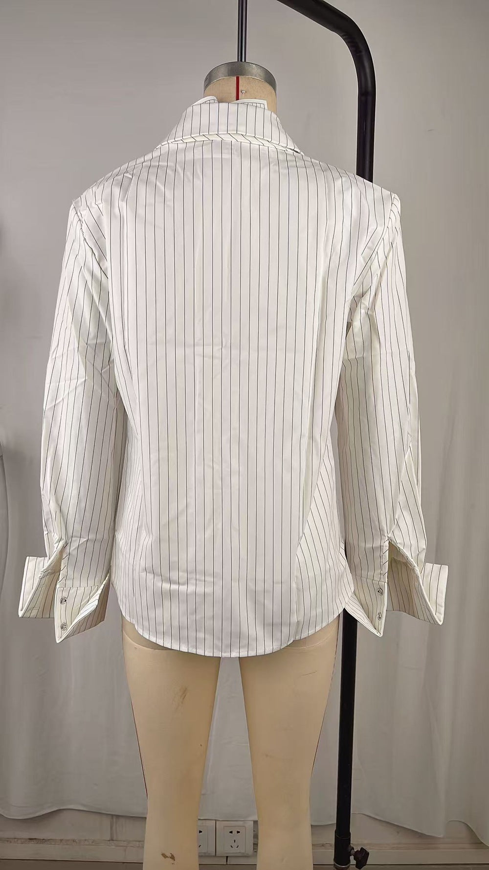 Women’s Pinstripe Button-Up Long Sleeve Top