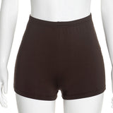 Women’s Brown Draped Top and Shorts Set