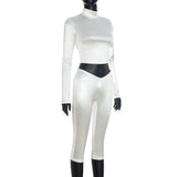 Women’s White   Crop Top and Capri Set