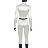 Women’s White   Crop Top and Capri Set