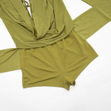 Women’s Green Long Sleeve Romper