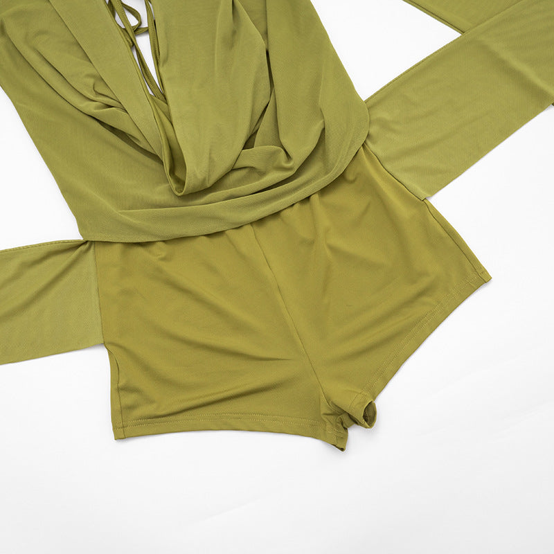 Women’s Green Long Sleeve Romper