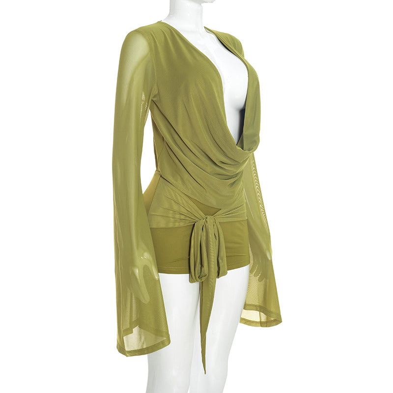 Women’s Green Long Sleeve Romper