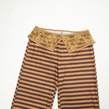 Women’s Brown Striped  Top and Pants Set