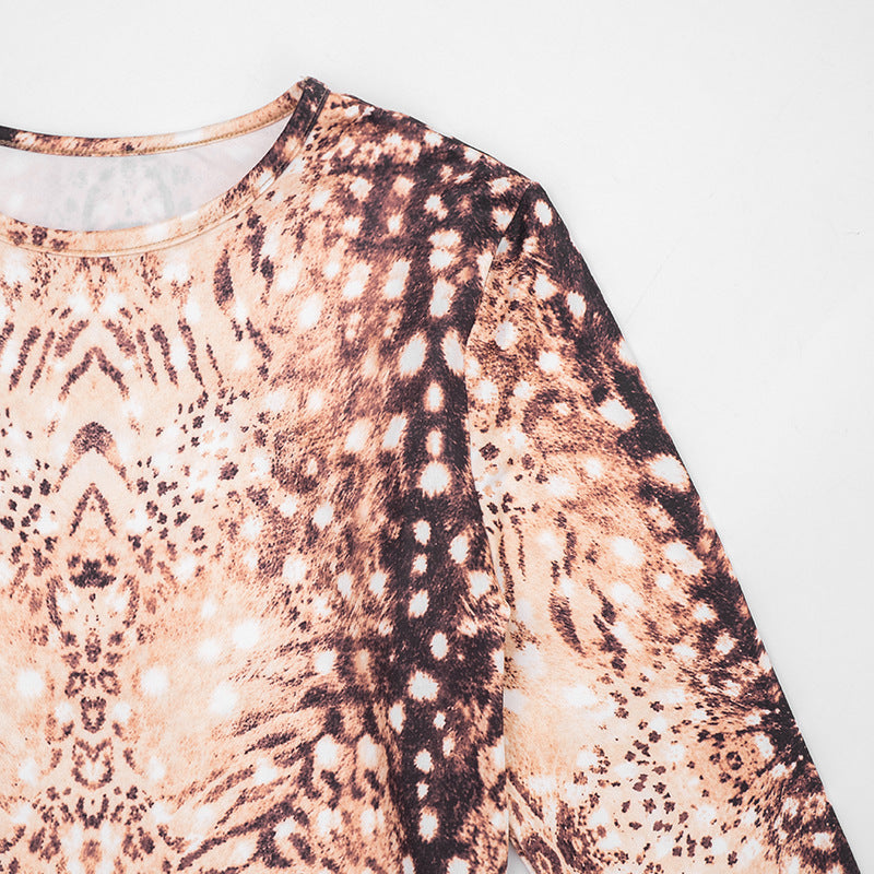 Women’s Printed Long Sleeve Top and Capri Set
