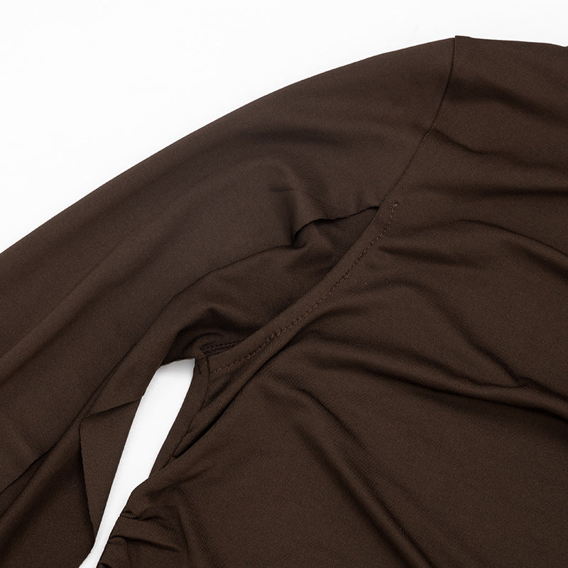 Women’s Black Ruched Top and Capri Pants Set