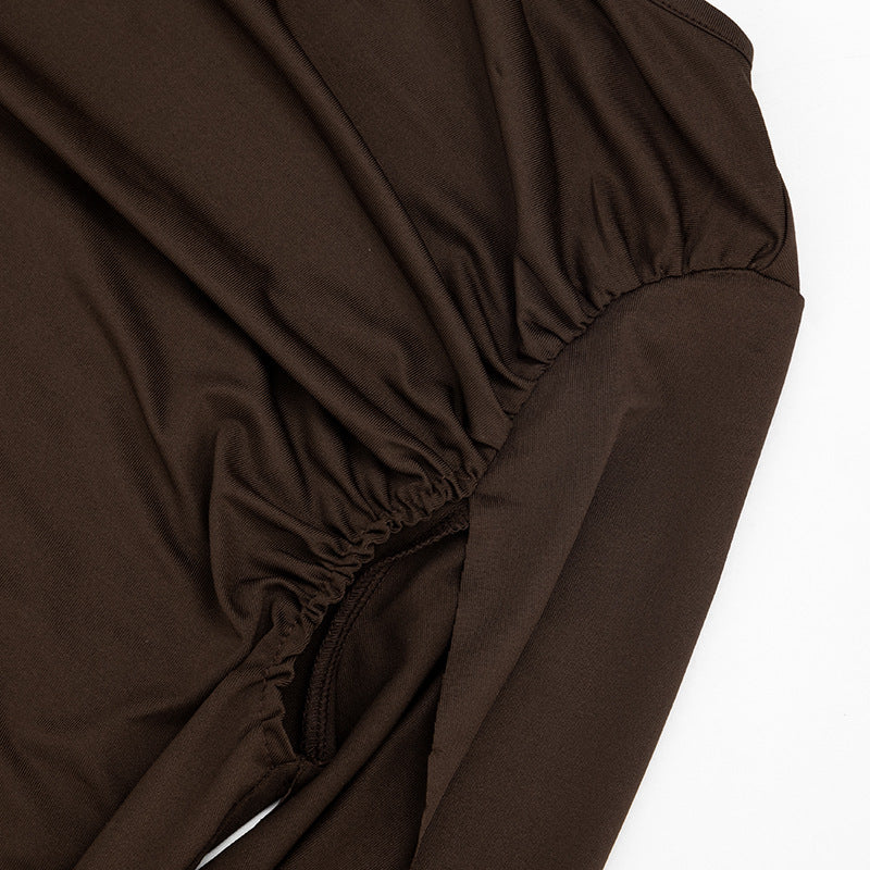 Women’s Black Ruched Top and Capri Pants Set