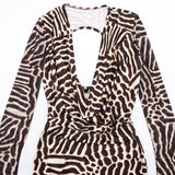 Women’s Animal Print Long Sleeve Mini Dress