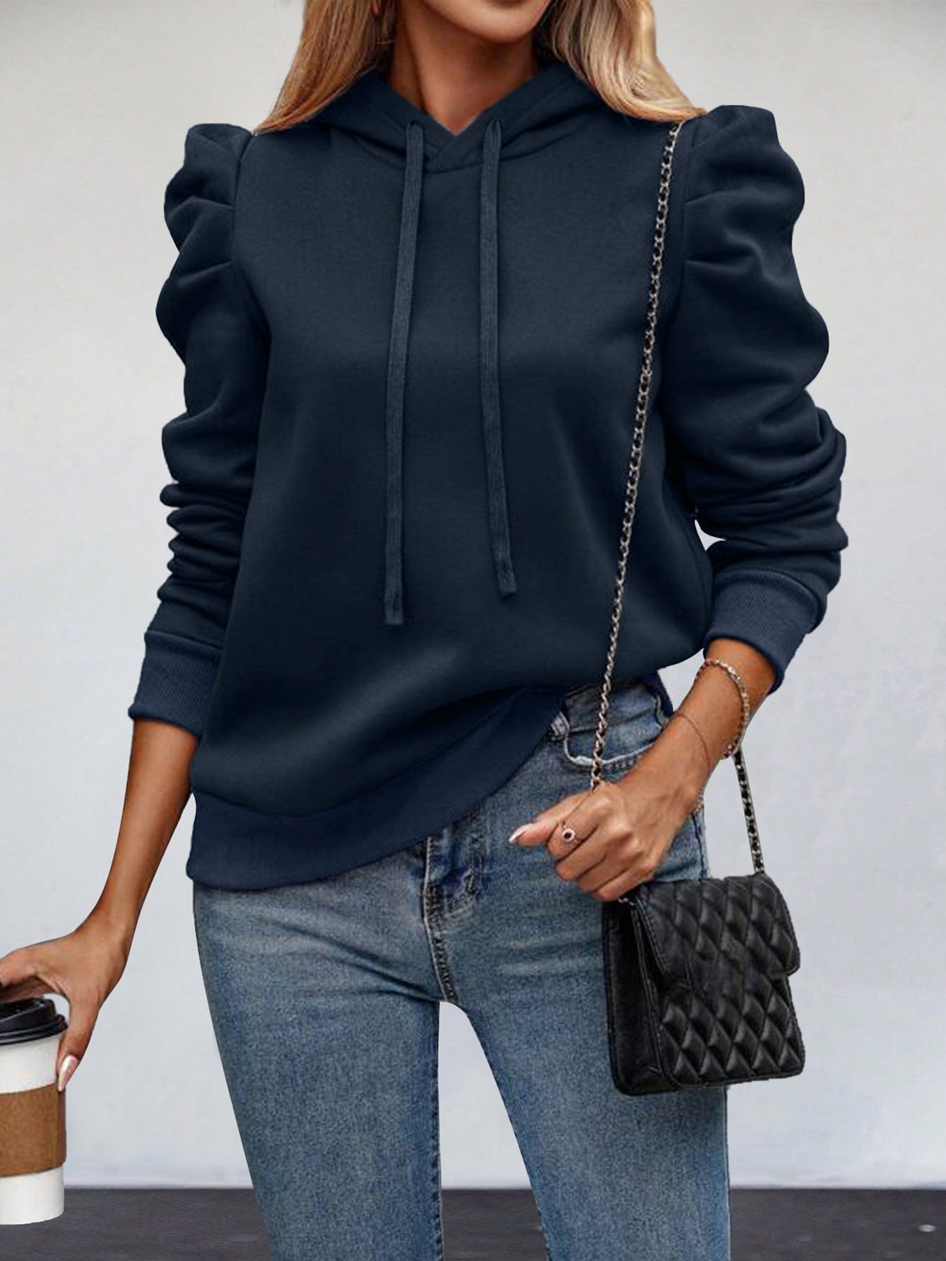 Women’s Puff Sleeve Hooded Top