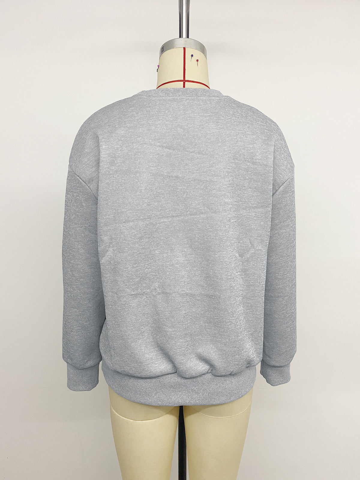 Women’s Gray Bow Print Long Sleeve Top