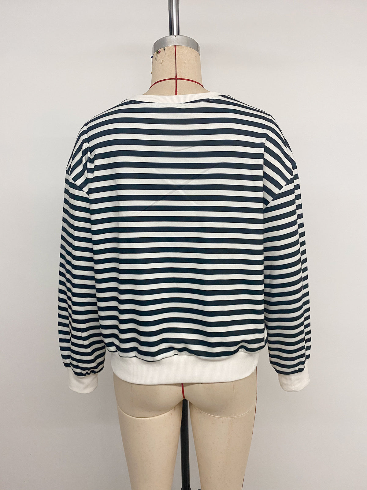 Women’s Black Striped Bow Detail Top