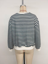 Women’s Black Striped Bow Detail Top