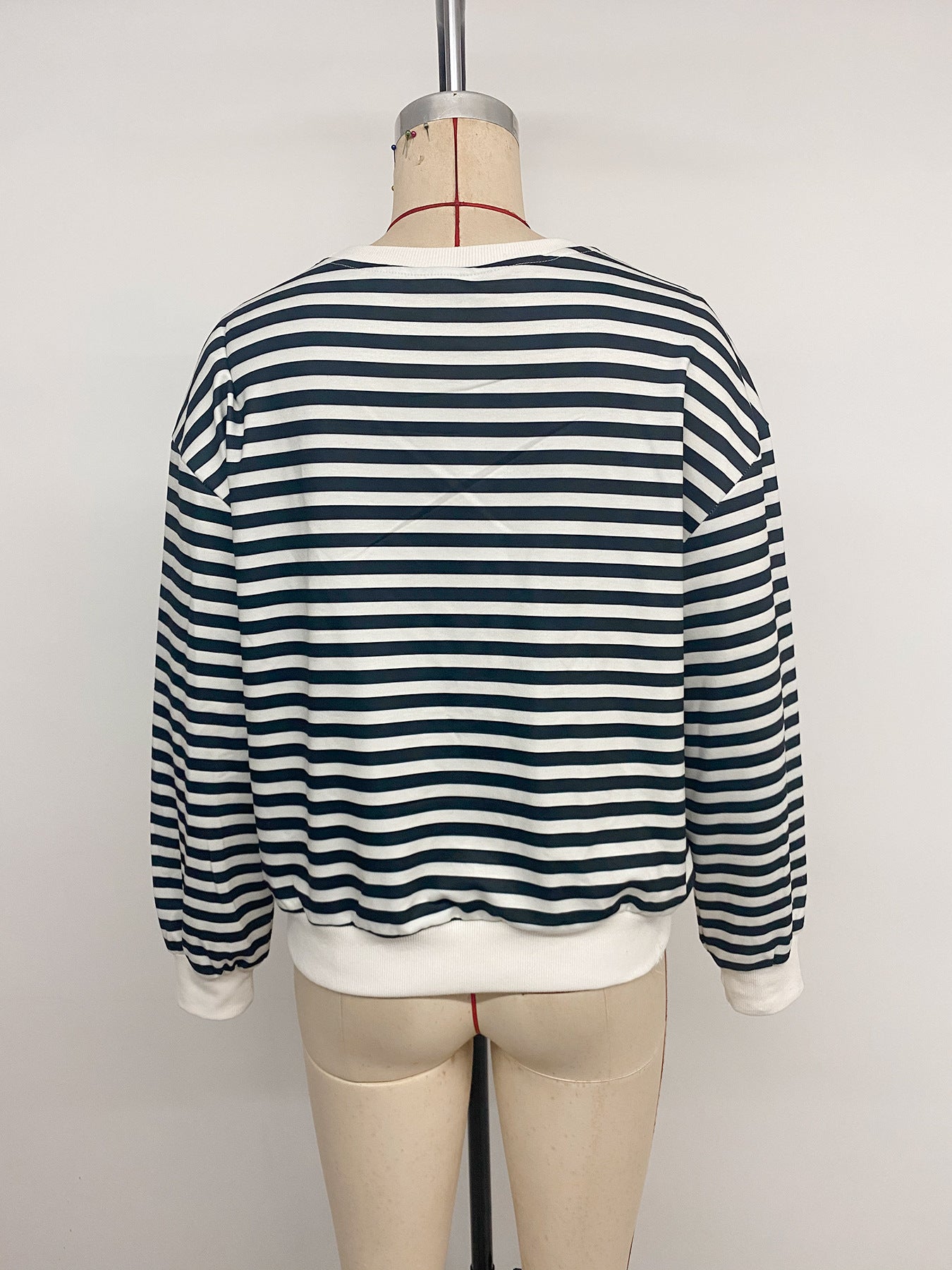 Women’s Black Striped Bow Detail Top