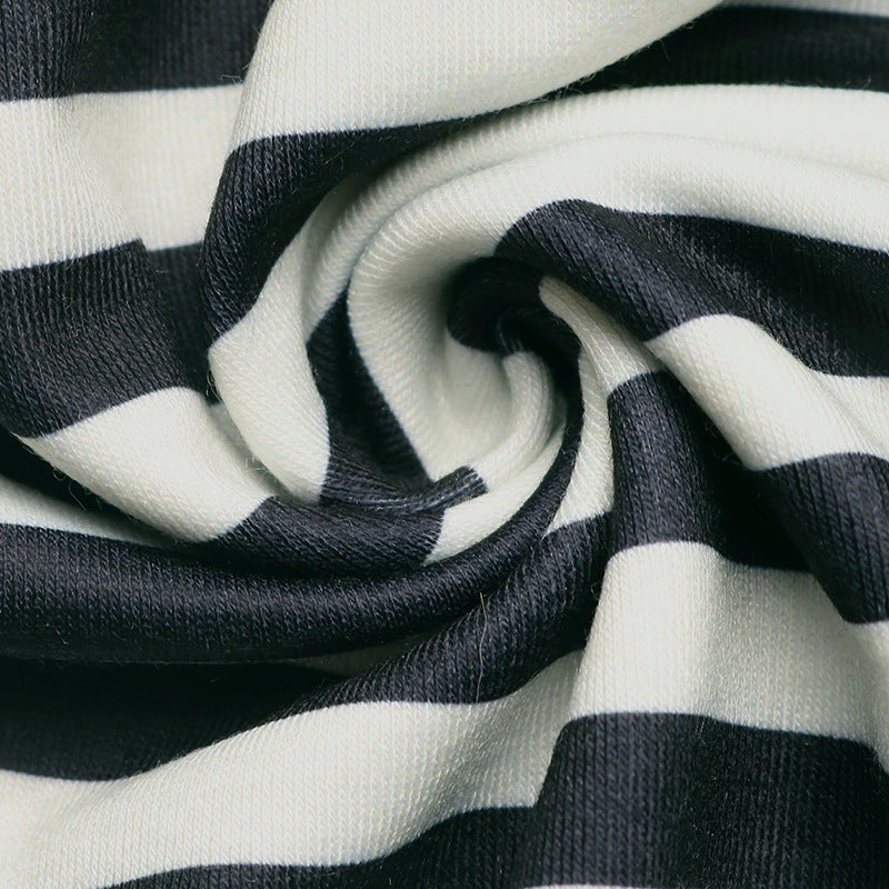 Women’s Black Striped Bow Detail Top