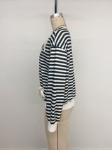 Women’s Black Striped Bow Detail Top