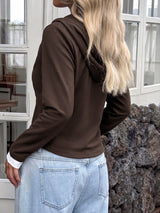 Women’s Hooded Long Sleeve Button Top