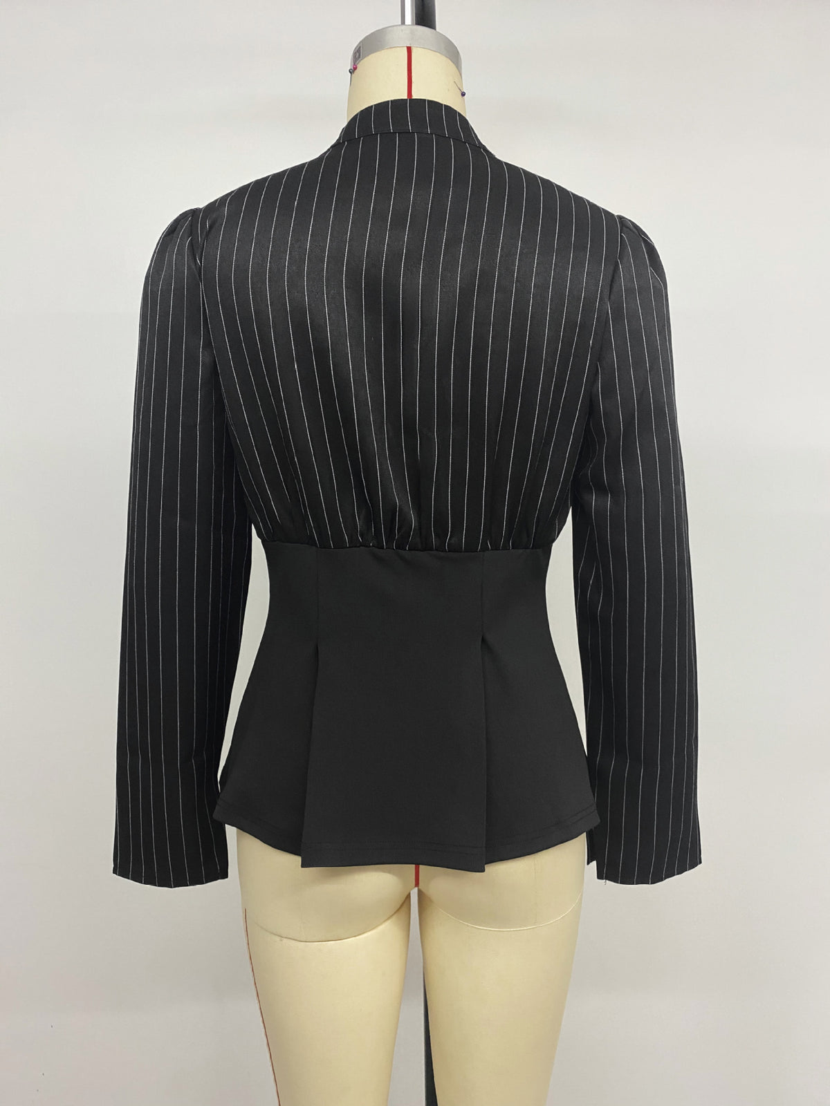 Women’s Striped Button Front Peplum Top